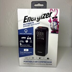 NEW Energizer PAC4000 Smart Air Pump 150 psi 2000mAh Portable Air Compressor